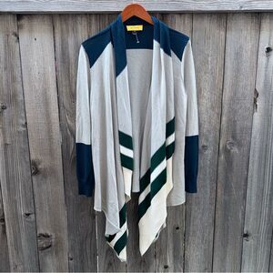 ST. JOHN Yellow label Multicolor Draped Open Knit Cardigan Top Size Medium